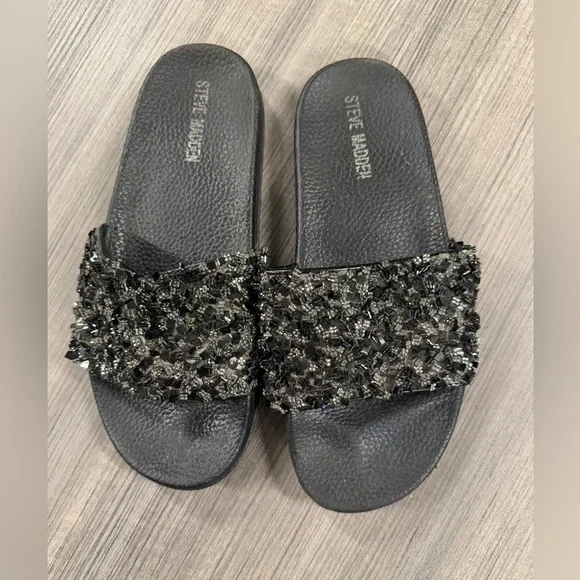 Steve madden glitter bling slides size 7 - Picture 1 of 6